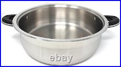 CONCORD Tri-Ply Stainless Steel Low Stock Pot Chicken Fryer (12 Quart)