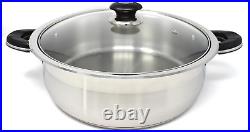 CONCORD Tri-Ply Stainless Steel Low Stock Pot Chicken Fryer (12 Quart)