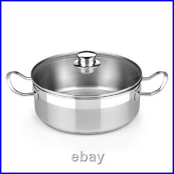 COOKWARE Profesional 18/10 Stainless Steel Stock Pot withGlass Lid 9.5 Inch 4