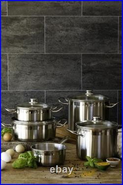 COOKWARE Profesional 18/10 Stainless Steel Stock Pot withGlass Lid 9.5 Inch 4