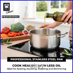 COOKWARE Profesional 18/10 Stainless Steel Stock Pot withGlass Lid 9.5 Inch 4