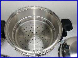 COOK-O-MATIC Waterless Cookware 8 Qt Stockpot Steamer Lid 18-8 Stainless USA EUC