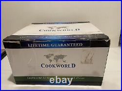 COOK WORLD 12 QT ROASTER STOCK POT & VENTED LID T304 STAINLESS STEEL NEWithBOX