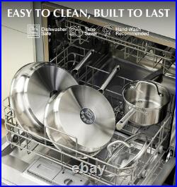 CS Stainless Steel Cookware Set 17 Piece, Professional 18/10 Stianless Steel Pot