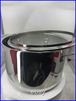 CUISINART PROFESSIONAL SERIES 5.75 STOCK POT #7665-22G With GLASS LID -New