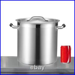 CURTA 20 Quart Large Stock Pot with Lid, NSF Listed, 3-Ply 18/8 Stainless Ste