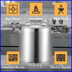 CURTA 20 Quart Large Stock Pot with Lid, NSF Listed, 3-Ply 18/8 Stainless Ste