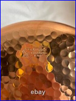 CU Artigiana Hammerred Copper Casserole Stock Pot with Mashroom Knob on Lid 6 qt