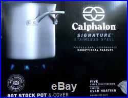 Calphalon #1948240 Signature Stainless Steel Covered Stock Pot, 8 quart, Silver