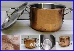 Calphalon 6 Qt Stockpot Tri-Ply Copper Stainless Dutch Oven Frying Saute Pan Lid