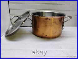Calphalon 6 Qt Stockpot Tri-Ply Copper Stainless Dutch Oven Frying Saute Pan Lid