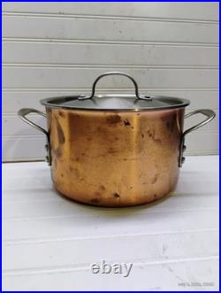 Calphalon 6 Qt Stockpot Tri-Ply Copper Stainless Dutch Oven Frying Saute Pan Lid