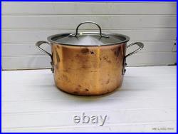 Calphalon 6 Qt Stockpot Tri-Ply Copper Stainless Dutch Oven Frying Saute Pan Lid