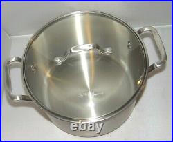 Calphalon 8 Quart Stainless Steel #8608 Pot With Steamer & Strainer Inserts & Lid
