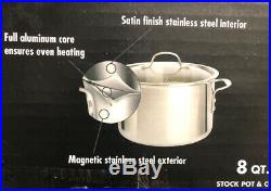 Calphalon 8-qt. Tri-Ply Stainless Steel Stockpot With Lid New With Tags Boxed
