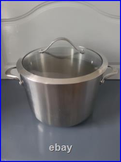 Calphalon 8qt Stock Pot #808 Stainless Steel Glass Lid