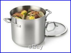 Calphalon Accucore 8 qt Stockpot with Lid Stainless Steel, Alluminum, Copper New