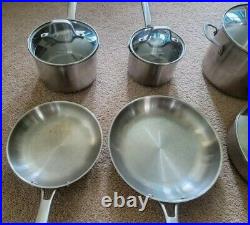 Calphalon Classic Stainless Steel Pots & Pans 10-Piece Cookware Set USED