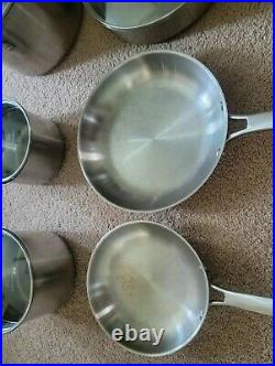 Calphalon Classic Stainless Steel Pots & Pans 10-Piece Cookware Set USED