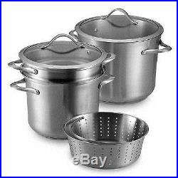 Calphalon Contemporary Stainless Steel Multi Pot Stockpot Cooking Cookware New