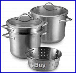 Calphalon Contemporary Stainless Steel Multi Pot Stockpot Cooking Cookware New