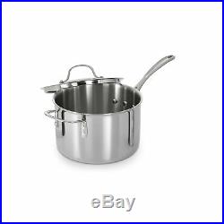 Calphalon Cookware Sauce Pan Tri Ply Stainless Steel 4 1/2 Quart 4.5 Qt 1767983