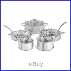 Calphalon Cookware Set Lid Oven Broiler Safe Tri-Ply Stainless Steel 10-Piece