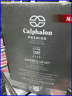 Calphalon Premier Space Saving Stainless Steel Supper Set 5 pc stock pot New