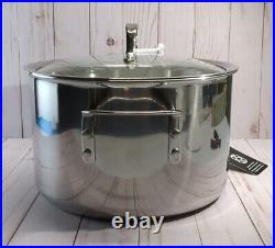 Calphalon Tri-Ply Stainless Steel 8608 8-Qt Stock Pot with SS Glass Lid New