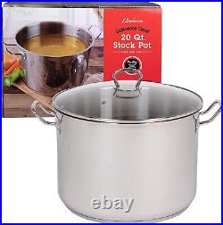 Camerson 20 Quart Tri-Ply Stainless Steel Stock Pot- Commercial Grade Sauce Pot