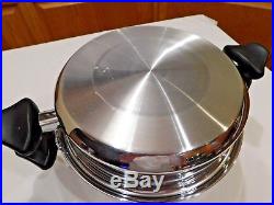 Carico Ultra Tech 6 Qt Stock Pot & Dome LID T304ss Stainless Waterless USA