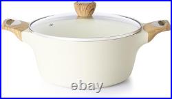 Ceramic Nonstick Stock Pot with Lid, 2.6/4.5/6.6/8.5/11 QT Soup Pot Casserole