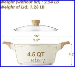 Ceramic Nonstick Stock Pot with Lid, 2.6/4.5/6.6/8.5/11 QT Soup Pot Casserole