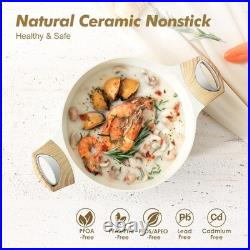 Ceramic Nonstick Stock Pot with Lid, 2.6/4.5/6.6/8.5/11 QT Soup Pot Casserole