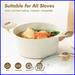 Ceramic Nonstick Stock Pot with Lid, 2.6/4.5/6.6/8.5/11 QT Soup Pot Casserole