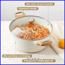 Ceramic Nonstick Stock Pot with Lid, 2.6/4.5/6.6/8.5/11 QT Soup Pot Casserole