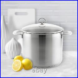 Chantal 12 Qt Induction 21 Steel Cooking Stockpot with Glass Lid NEW