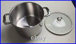 Chantal 21 Steel Induction Large Heavy Stock Pot with Glass Lid 8 Quart New