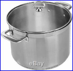 Chantal 21 Steel Induction Stock Pot with Glass Lid 8 Quart