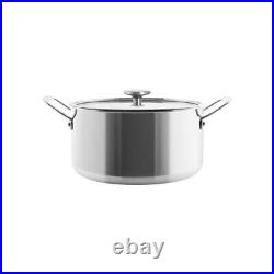 Chantal 7 qt. Stock Pot in Polished With Glass Lid Stainless Steel Heavy Duty