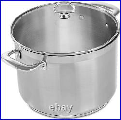 Chantal 8 Qt Induction 21 Steel Cooking Stockpot with Glass Lid NEW
