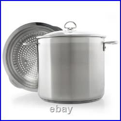 Chantal Induction 21 Steel 12 qt. Stock Pot with Glass Lid