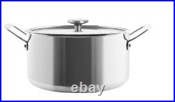 Chantal Induction 21 Steel 8 qt. Stock Pot with Glass Lid and Steamer Insert