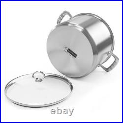 Chantal Steel Stock Pot +Glass Lid 8 qt. Stainless Steel Electric Smooth Top Gas