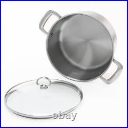 Chantal Stock Pot 6Qt Stainless Steel Dishwasher Safe Cookware with Glass Lid