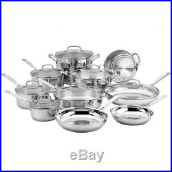 Chef's Classic 17-Piece Cookware Set with Dutch Oven Stock Pot Saucepan Skillet