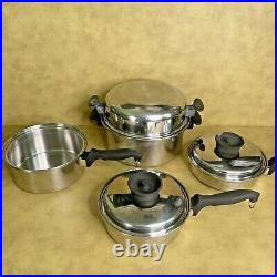 Chef's Ware Townecraft Waterless Cookware T304 Stainless MultiCore 7 Pcs USA