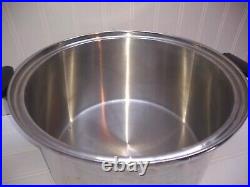 Chefs Ware Townecraft 8Qt T304S Stainless Stockpot Dutch Oven Fry Pan &Lid