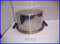 Chefs Ware Townecraft 8Qt T304S Stainless Stockpot Dutch Oven Fry Pan &Lid