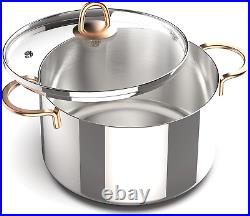 Ciwete 8 Quart Stock Pot, Stainless Steel Stock Pot, Soup Pot Cooking Pot with